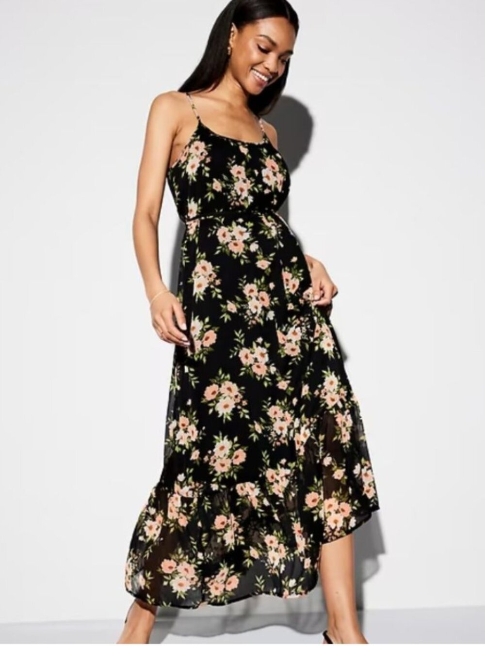 The Occasion by Old Navy Waist-Defined Chiffon Maxi Dress